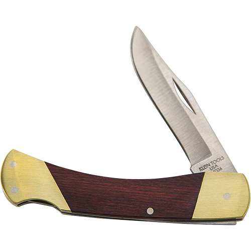Sportsman Knife with Curved Handle, 2-5/8" Blade, Stainless Steel Blade, Wood Handle