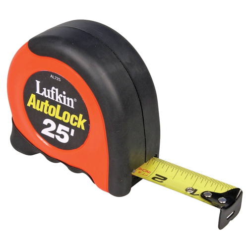 Autolock Measuring Tapes, 1" x 25', in/ft. Graduations