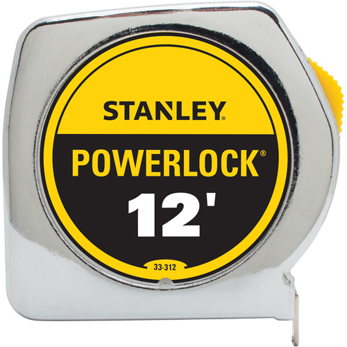 PowerLock® Tape Measure, 3/4" x 12', Imperial Graduations