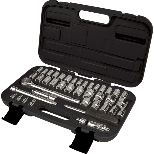 1/4" & 3/8" Drive SAE/Metric Socket Set, 41 Pcs