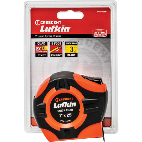 P1000 Series Measuring Tape, 1" x 25', in./ft. Graduations