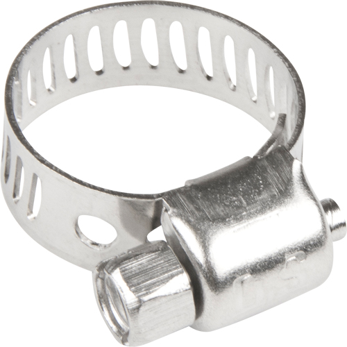 Hose Clamps - Stainless Steel Band & Screw, Min Dia. 1/5", Max Dia. 5/8"