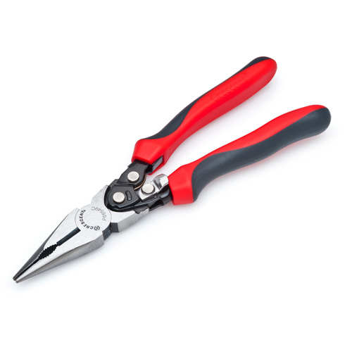 Pro Series Dual Material Long Nose Compound Action Cutting Pliers, 9" L