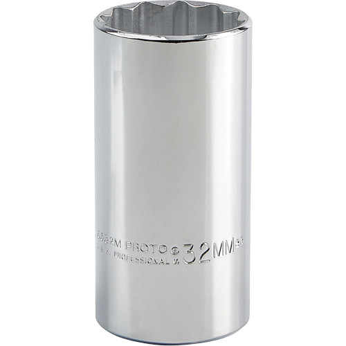 Universal Socket, 32 mm, 1/2" Drive, 12 Points, Deep