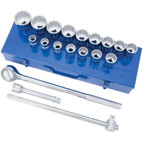 SW7521 12-Point SAE Socket & Socket Wrench Set, 21 Pcs, 3/4" Drive Size
