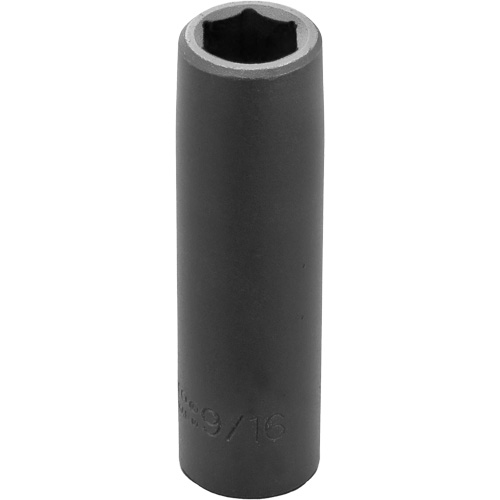 Socket, Impact, 9/16", 1/2" Drive, 6 Points, Deep
