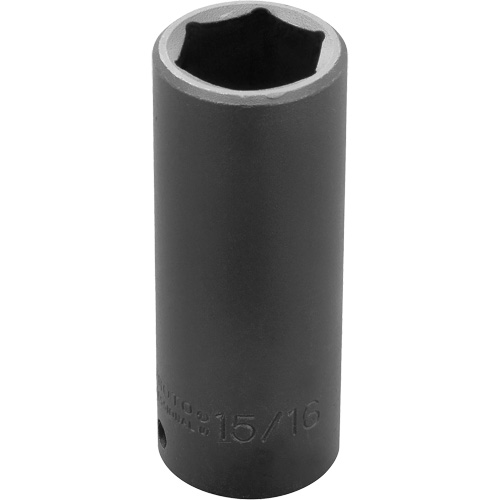 Socket, Impact, 15/16", 1/2" Drive, 6 Points, Deep
