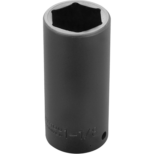 Socket, Impact, 1-1/8", 1/2" Drive, 6 Points, Deep