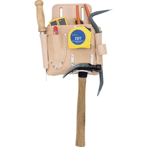 Drywall Tool Pouch, Tool Holder, Leather, 7 Pockets
