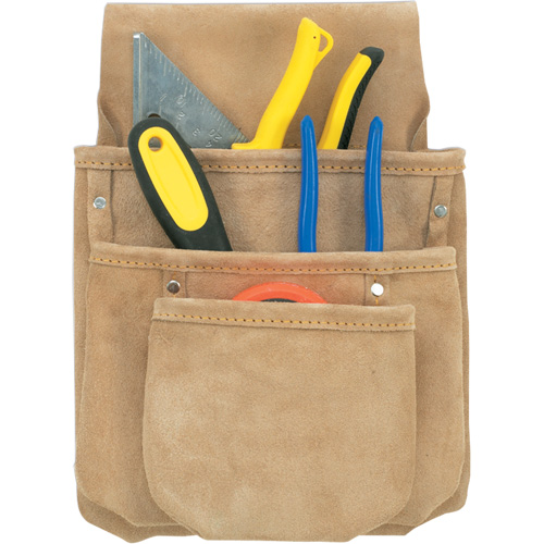 Drywall Tool Pouch, Multiple Tool Holder, Leather, 3 Pockets
