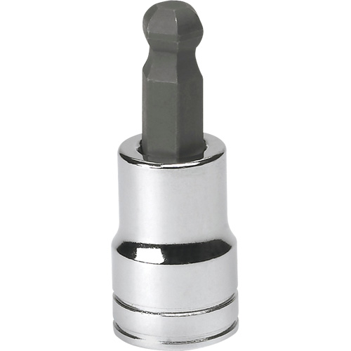 SAE Bit Socket, Hex Ball, 3/8" x 1.968" L, 3/8" Drive