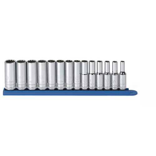 12-Point Metric Socket Set, 14 Pcs, 3/8" Drive Size, Deep