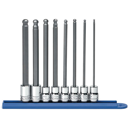 Long Ball End Metric Socket Set, Hex, 3/8" Drive, 8 Pcs