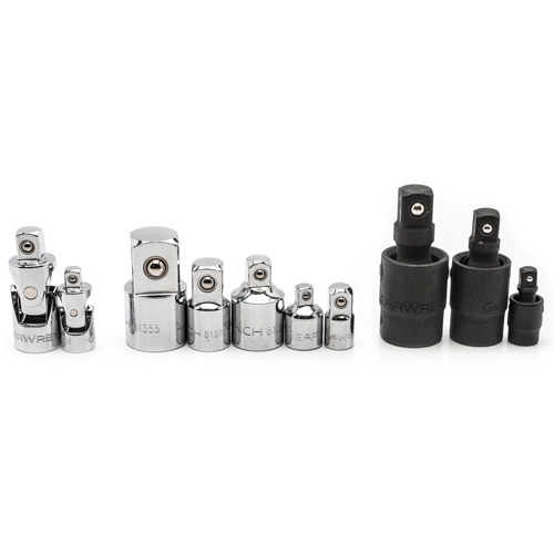 10-Piece 1/4", 3/8" & 1/2" Drive Universal Joint and Adapter Set