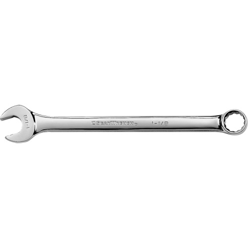 Long Pattern Combination Wrench, 12 Point, 1-1/8", Chrome Finish