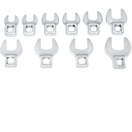 3/8" Drive Wrench Set, Crowfoot, 10 Pieces, Metric