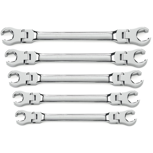 Wrench Set, Flare Nut/Flex Head, 5 Pieces, Imperial