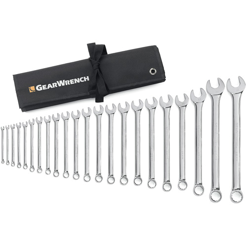 12-Point Long Pattern Wrench Set, Combination, 22 Pieces, Metric