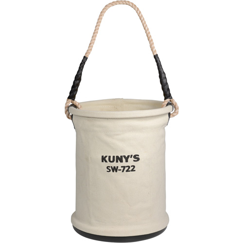 Heavy-Duty Buckets, 11" L x 11" W x 16" H, Canvas, Beige