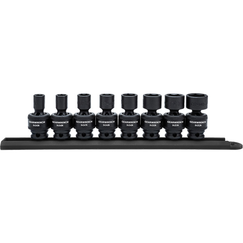 6 Point Standard Universal Impact SAE Socket Set, 8 Pcs, 3/8" Drive Size
