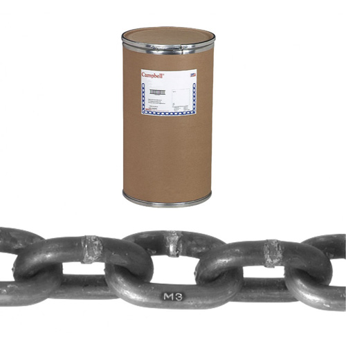 Campbell® Proof Coil Chain, Low Carbon Steel, 5/16" x 550' (167.6 m) L, Grade 30, 1900 lbs. (0.95 tons) Load Capacity