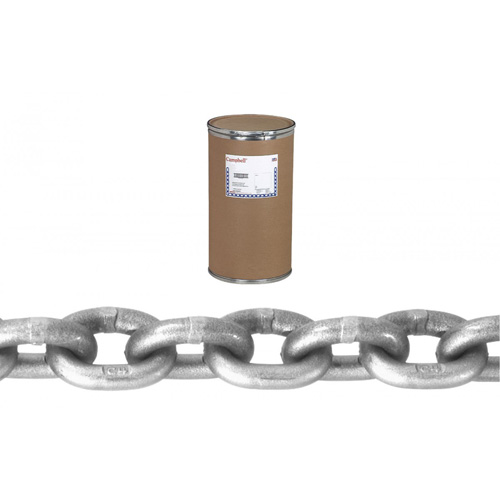 High Test Chain, Carbon Steel, 5/8" x 150' (45.7 m) L, Grade 43, 13000 lbs. (6.5 tons) Load Capacity