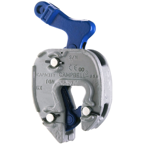 GX Plate Clamp with Chain Connector, 1000 lbs. (0.5 tons), 1/16" - 5/16" Jaw Opening