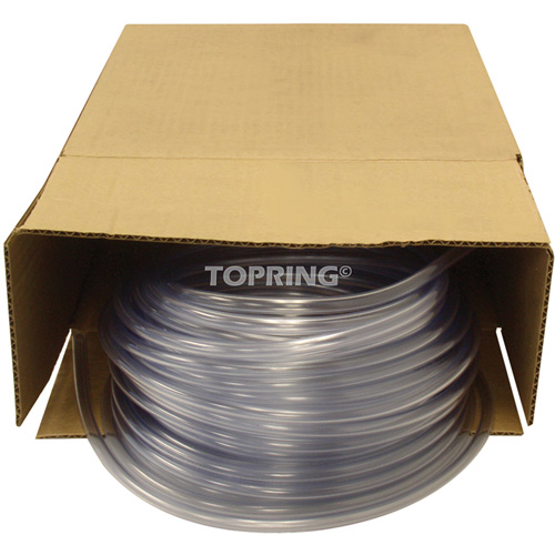 Tubing, Air/Water, 0.625" OD x 100' L, PVC, Clear, 30 PSI @ 20°C