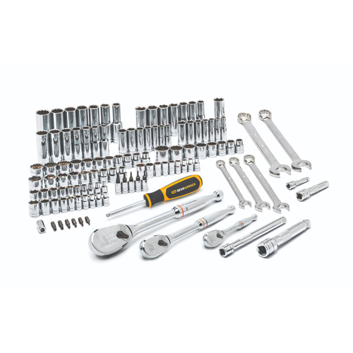 1/4", 3/8" & 1/2" Drive 6 & 12 Point Standard & Deep SAE/Metric Mechanics Tool Set