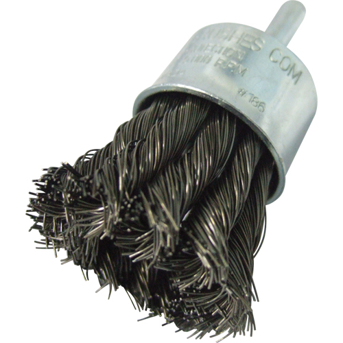 Knotted Wire End Brushes, 1" Dia., 0.014" Wire Dia., 1/4" Shank