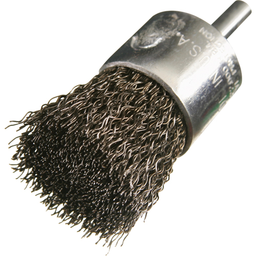 Crimped Wire End Brushes, 1", 0.014" Fill, 1/4" Shank