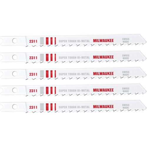 Jigsaw Blades, Bi-Metal, U-Shank, 4" L, 10 TPI