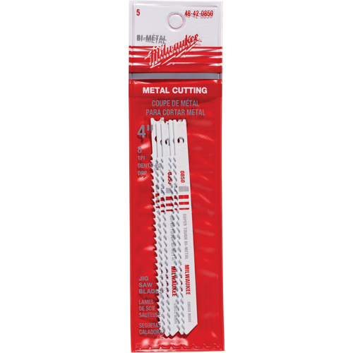 Jigsaw Blades, Bi-Metal, U-Shank, 4" L, 8 TPI
