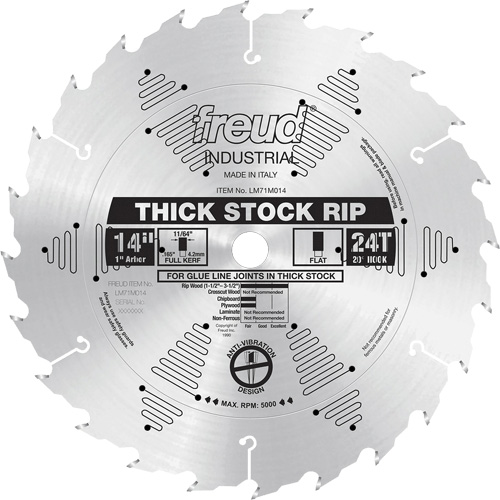 Industrial Saw Blade - Ripping, 14", 24 Teeth, Wood Use