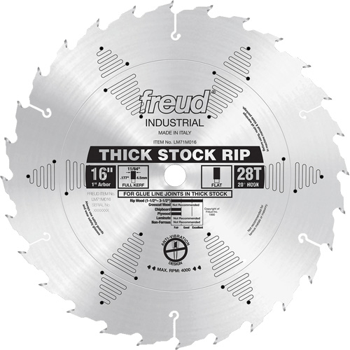 Industrial Saw Blade - Ripping, 16", 28 Teeth, Wood Use
