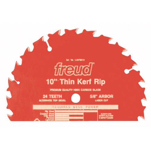 TCS Industrial Saw Blade - Rip/Crosscut Thin Kerf, 10", 24 Teeth, Wood Use
