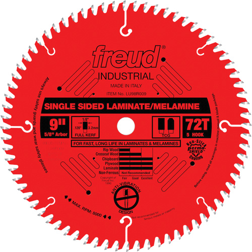 TCS Industrial Saw Blade - Chipboard, 9", 72 Teeth, Laminate Use