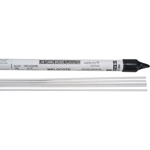 36" Cut Length TIG Rods, 3/32", Low Fuming Bronze-flux coated