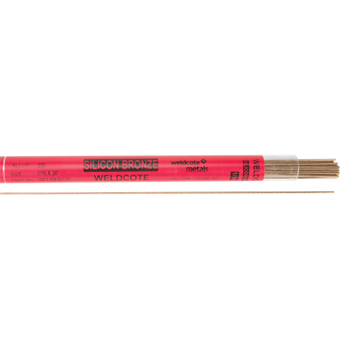 36" Cut Length TIG Rods, 1/16", Silicone Bronze