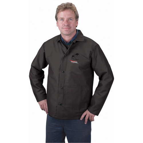 Flame Retardant Jacket, Cotton, Medium, Black
