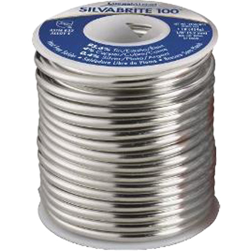 Silvabrite 100® Solder, Lead-Free, 95.5% Tin 4% Copper 0.5% Silver, 0.125" Dia.