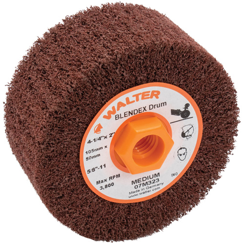 ALLSTEEL Blendex™ Surface Conditioning Drum, 4-1/4" Dia. x 2" W, 5/8"-11 Arbor, Medium Grit