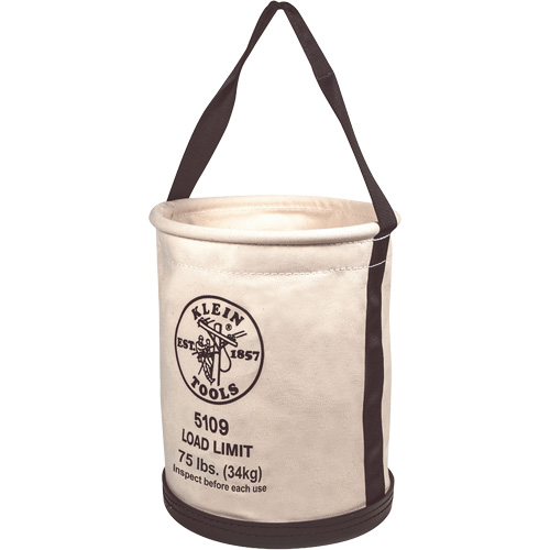 Wide-Opening Straight-Wall Bucket, Canvas, 12" Dia. x 15" H, 75.0 lbs. Load Rating