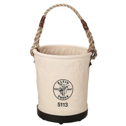 Tapered-Wall Bucket, Canvas, 1 Pockets, Black/Natural