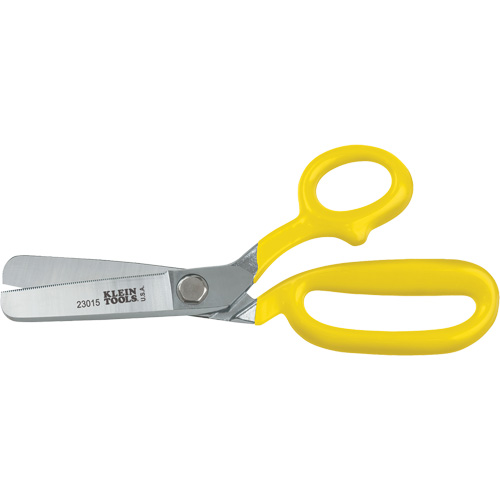 Single Serrated Blade Blunt Shear, 3-3/16" Cut Length, Rings Handle