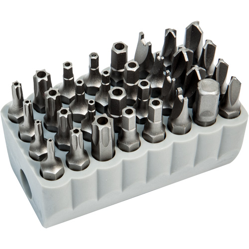 Tamperproof Bit Set, 32 Pcs., Hex/Spanner/Torq-Set®/Torx®/Tri-Wing®