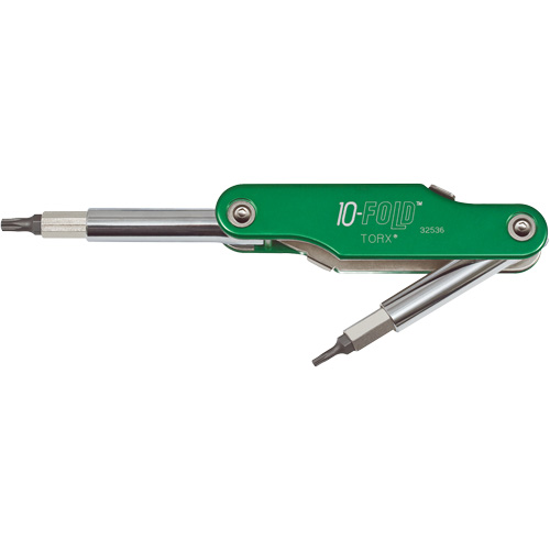 10-Fold Screwdriver/Nut Driver, TORX, 8-3/4" L, Folding Pocket Style Handle