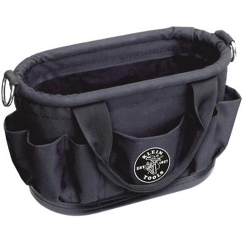 Tool Tote, Polyester, 7 Pockets, Black