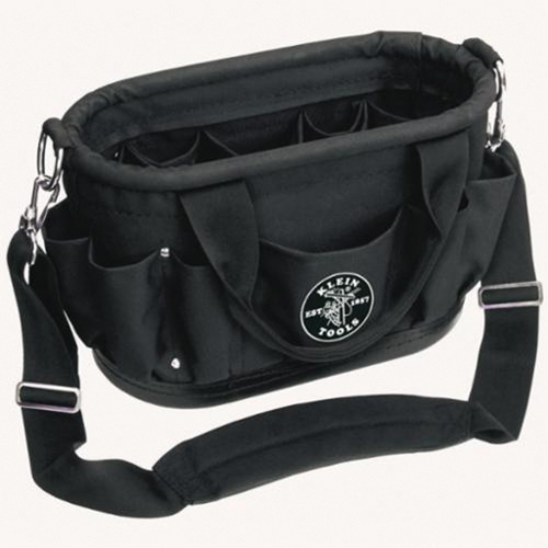 Tool Tote, Polyester, 12 Pockets, Black