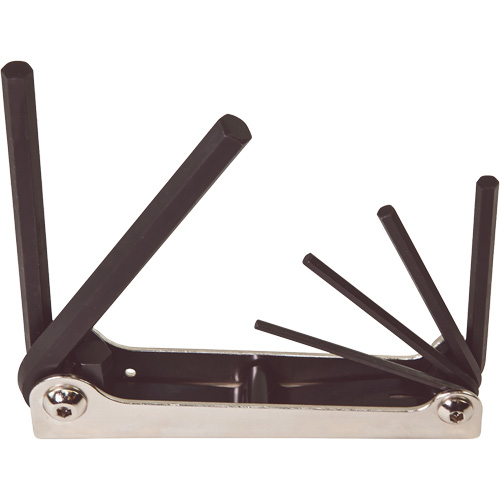 Folding Hex Key Set, 6 Pcs., Metric